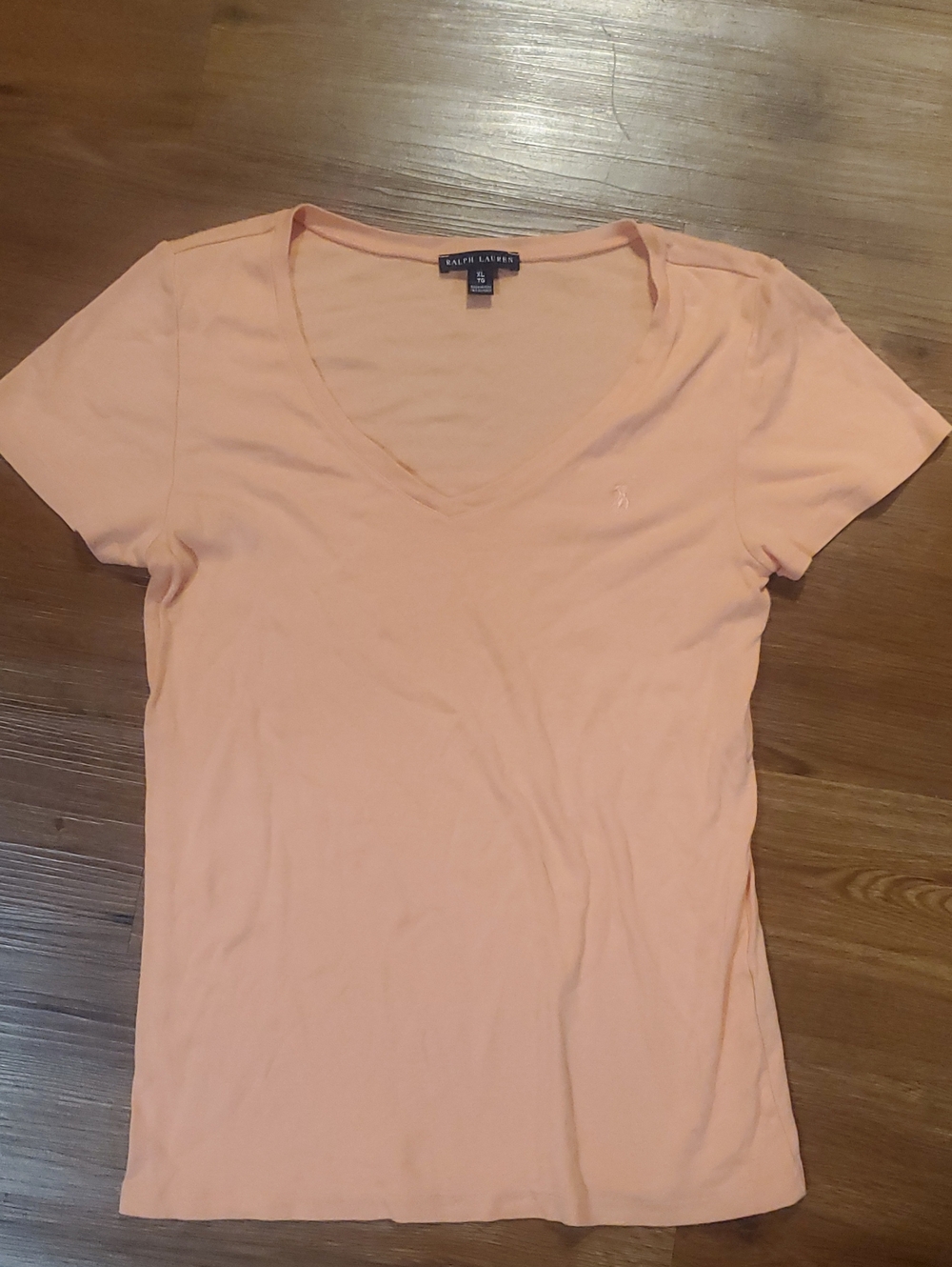 Ralph Lauren Peach Short-Sleeve V-Neck Tee